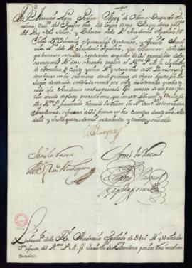 Orden del marqués de Villena del libramiento a favor de Jacinto de Mendoza de 105 reales y 14 mar...