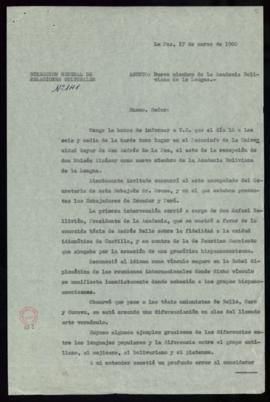 Oficio del embajador de España en Bolivia, Joaquín Rodríguez de Gortázar, al ministro de Asuntos ...