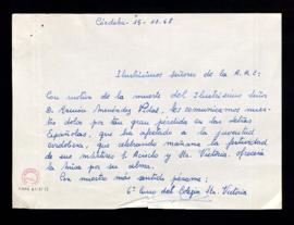 Carta de los alumnos de Sexto curso del colegio de Santa Victoria a la Real Academia Española en ...