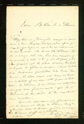 Carta de Ramón de Mesonero Romanos a Pedro [Antonio] de Alarcón en la que le felicita por su elec...