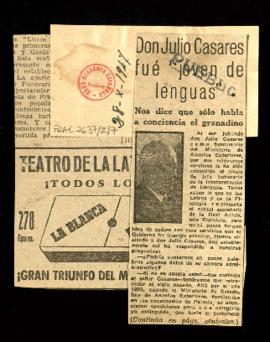 Don Julio Casares fue joven de lenguas