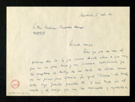 Carta de Ramón Nieto a Melchor Fernández Almagro con la que le invita a ser testigo de su boda