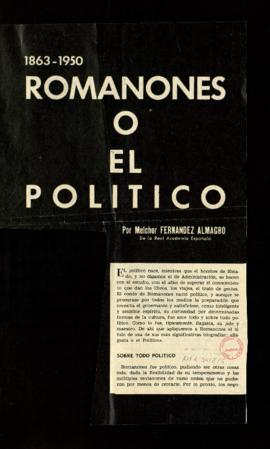 1863-1950. Romanones o el político