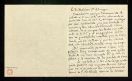 Carta de Enrique Chicote a Melchor Fernández Almagro en la que le pide el favor de que le ayuda p...