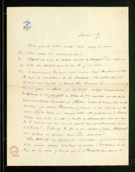 Carta de José Zorrilla a Pedro [Antonio de Alarcón] en la que le pide consejo sobre una posible e...