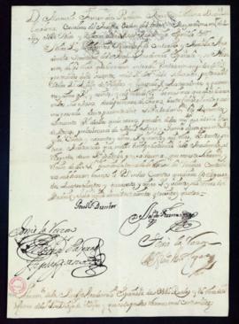 Orden del marqués de Villena del libramiento a favor de Diego de Villegas Quevedo de 445 reales y...