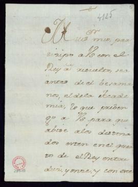 Carta del marqués [de Villena] a Francisco Antonio Angulo en la que le previene que el rey ha res...