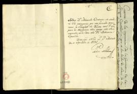 Carta orden de Pedro de Silva a Manuela Contera para que entregue la cantidad de veinte mil reale...