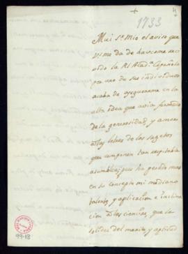 Carta de Martín Panzano a Francisco Antonio de Angulo en la que acusa recibo del nombramiento y s...