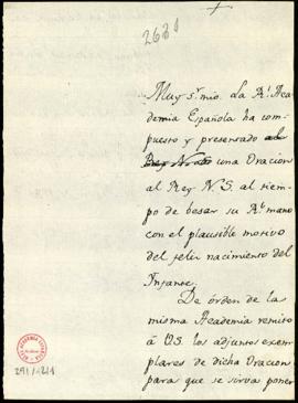 Minuta de la carta [del secretario, Manuel de Lardizábal y Uribe] a José Miguel de Flores con la ...