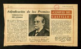 Adjudicación de los Premios Cánovas del Castillo