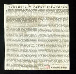 Zarzuela y ópera españolas