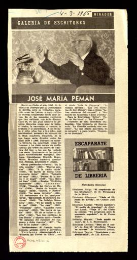 Galería de escritores.  José María Pemán