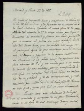 Minuta de la carta [de Francisco Antonio González] a Charles Pougens en la que acusa recibo de su...
