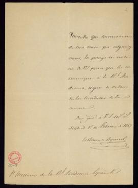 Carta del barón de Bigüezal [Joaquín Ignacio Mencos] al secretario [Juan Nicasio Gallego] en la q...