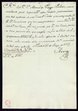 Recibo de Martín de Herce de 129 reales que le corresponden como tesorero principal de la Renta d...