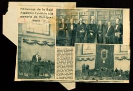 Recorte de prensa de ABC con la noticia Homenaje de la Real Academia Española a la memoria de Rod...