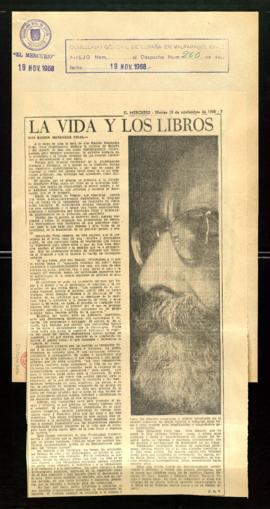 La vida y los libros, por F. D. V. [Fernando Durán Villarreal