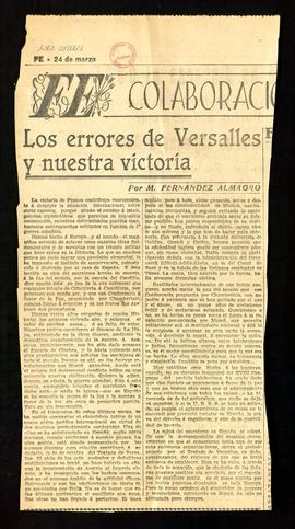 Los errores de Versalles y nuestra victoria