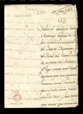 Minuta de la carta de Francisco Antonio de Angulo al duque de Alba en la que le da cuenta de la d...