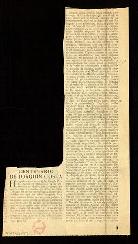 Centenario de Joaquín Costa