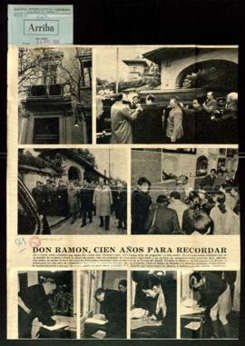 Recorte del diario Arriba con el reportaje gráfico Don Ramón, cien años para recordar