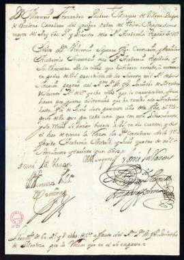 Orden del marqués de Villena de libramiento a favor de Jacinto de Mendoza de 60 reales y 8 marave...