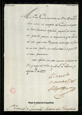 Carta de fray Rafael, obispo de Solsona, a Manuel de Lardizábal [y Uribe] de acuse de recibo de s...