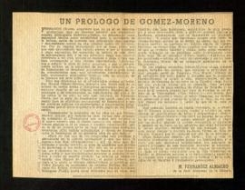 Un prólogo de Gómez-Moreno