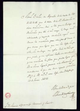 Carta de Juan Isidro Fajardo a Vincencio Squarzafigo en la que indica que tiene muy avanzado el p...