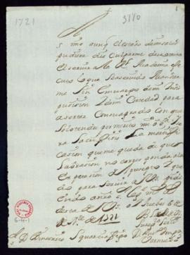 Carta de Antonio Dongo Barnuevo a Vincencio Squarzafigo en la que acepta el encargo [de escribir ...