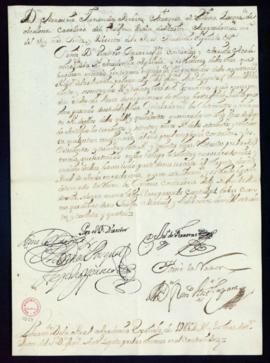 Orden del marqués de Villena del libramiento a favor de Francisco Antonio Zapata de 1862 reales y...