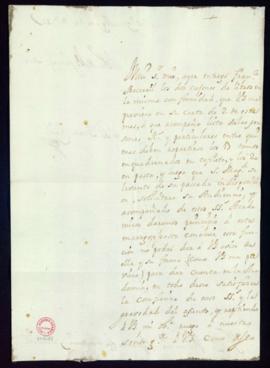 Carta de Juan Curiel a Vincencio Squarzafigo en la que avisa haber recibido los cajones de libros...