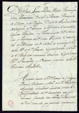 Orden del marqués de Villena de abono a Manuel de Villegas Piñateli de 857 reales de vellón por l...
