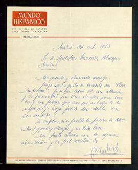 Carta de José García Nieto a Melchor Fernández Almagro con la que le envía su libro de poemas La ...