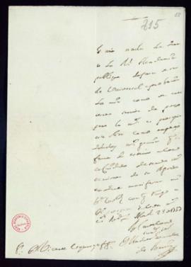 Carta de Andrés González de Barcia a Vincencio Squarzafigo de agradecimiento por el envío del tom...