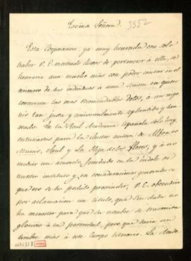 Minuta del oficio del secretario [Manuel Bretón de los Herreros] a Gertrudis Gómez de Avellaneda ...