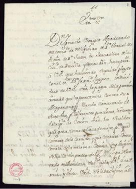 Copia de la carta de Ignacio de Berges [a Andrés Fernández Pacheco] en la que solicita que se le ...