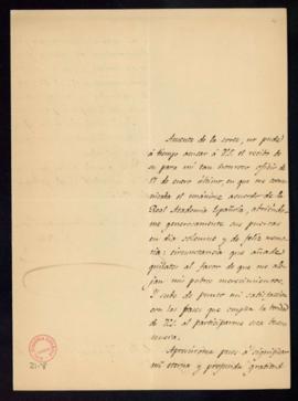 Carta de Aureliano Fernández-Guerra y Orbe a Manuel Bretón de los Herreros, secretario, de agrade...
