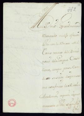 Carta del marqués de Perales a Vincencio Squarzafigo de agradecimiento por el envío del tercer to...