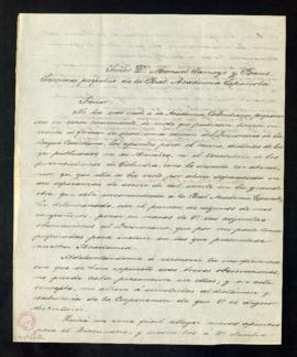 Carta de Diego Rafael de Guzmán a Manuel Tamayo y Baus con la que le remite las observaciones al ...