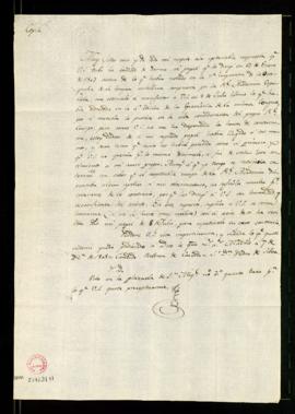 Copia de la carta de Cándido Beltrán de Caicedo a Pedro de Silva, de 7 de diciembre de 1805, en l...