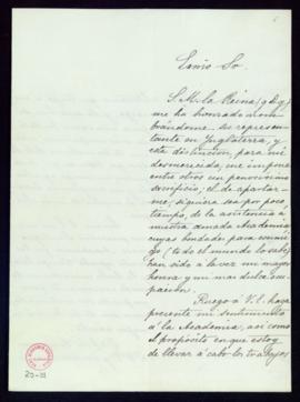 Carta del marqués de Molins al secretario [Manuel Bretón de los Herreros] de comunicación de su n...