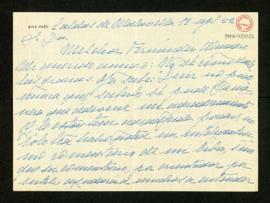 Carta de Ana-Inés Bonnin Armstrong a Melchor Fernández Almagro en la que le agradece su crítica d...