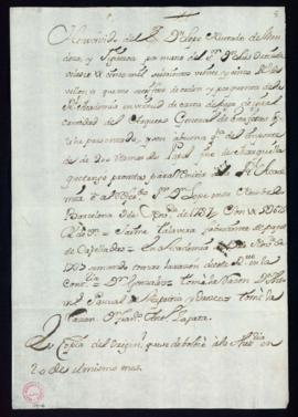 Copia del recibo de Jaime Talavera, fabricante de papel de Capellades, de 5625 reales de vellón p...
