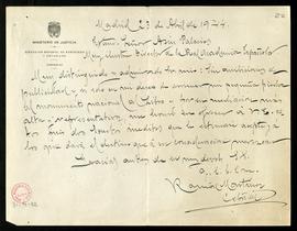 Carta de Ramón Martínez Cebrián a Miguel Asín con la que le remite dos sonetos inéditos