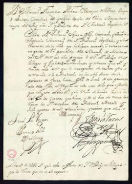 Orden del marqués de Villena de libramiento a favor de Diego de Villegas de 481 reales y 30 marav...