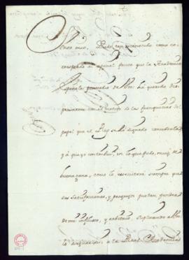 Carta de Juan Bautista de Orendáin a Vincencio Squarzafigo de respuesta a la enviada de agradecim...