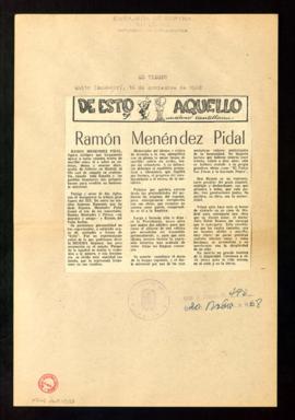 Ramón Menéndez Pidal, por Anselmo Cantillana
