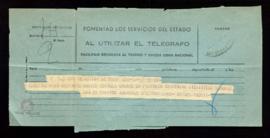 Telegrama del obispo de Madrid-Alcalá a Julio de Urquijo para comunicarle que asistirá a las junt...